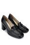 Women's Genuine Leather Black Leather Heeled Shoes - 2