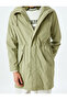 Hooded Slim Fit Zippered Faux Leather Raincoat - 5