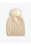 Hair Braid Textured Pom Pom Detailed Beret