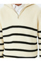 Half Zipper Striped Winter Knitwear Sweater - 5