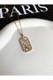 Women's Steel Necklace Zodiac Sign Series Mother of Pearl Plate Capricorn Sign Necklace - 3