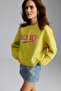 Daleska Women's Organic Cotton Soft Front Cutout Printed Round Neck Green Sweatshirt - 2