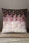 Velvet Babyface Purple Gold Mosaic Patterned Digital Printed Throw Pillow Cover Kd-cgh927