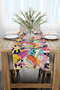 Cream Multicolored Tropical Flower Patterned Digital Printed Runner Cgh1105-rn - 2