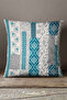 Velvet Babyface Turquoise Gray Ethnic Patterned Throw Pillow Pillow Case - Cgh114