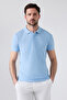 Ds Groom Regular Fit Black/Light Blue/Tile Pique Textured 100% Cotton Polo Neck T-Shirt - 3