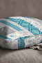 Velvet Babyface Turquoise Gray Ethnic Patterned Throw Pillow Pillow Case - Cgh114 - 2