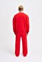 Men's Basic Crew Neck Oversize Red Sweatshirt - 7