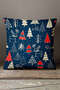 Velvet Babyface Red Navy Blue Christmas Themed Digital Printed Throw Pillow Pillow Case - Cgh308