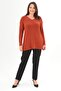 Trend42Plus Plus Size V-Neck Split Basic Tile Blouse - 2
