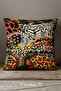 Velvet Babyface Black Mixed Color Leopard Zebra Pattern Print Throw Pillow Pillow Case - Cgh361