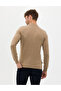 Camel Melange Slim Fit Half Turtleneck Basic Knitwear Sweater 50276161-Vr122 - 5