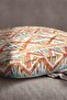 Velvet Babyface Orange White Ethnic Patterned Throw Pillow Pillow Case - Cgh264 - 2