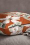 Velvet Babyface Orange Flower Patterned Digital Printed Throw Pillow Cover KD-CGH1387 - 2