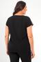Trend42Plus Plus Size Striped Glitter Low Sleeve Gray Evening Dress Blouse - 5