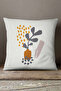 Velvet Babyface Gray Yellow Bohemian Style Leaf Patterned Digital Printed Throw Pillow Pillow Case Cgh641