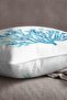 Velvet Babyface White Blue Coral Marine Patterned Digital Printed Throw Pillow Pillow Case Cgh529 - 2