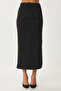 Long Suede Skirt - Slit, Black, Lmc0046 - 4