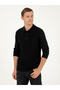 Black Regular Fit Wool Blend Polo Neck Knitwear Sweater 50279605-Vr046 - 3