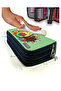 Pencil Case Avakado Love Kawai Organizer Pencil Case Vegan Leather Three Compartment Pen Holder -Black - 6