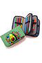 Pencil Case Avakado Love Kawai Organizer Pencil Case Vegan Leather Three Compartment Pen Holder -Black - 3