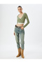Long Sleeve Button V-Neck T-Shirt