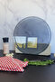 Channeled Glass Cutting Board - Glass Cutting Table| Smoked Glass| Diameter32cm| Patented Product - 3