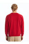 Xside Red Crew Neck Long Sleeve Ataturk Signature Printed Men's Sweatshirt - 8