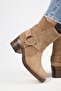 (Livia) Women's Genuine Leather Biker Mink Boots - 6