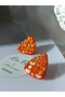 Christmas Gift Party Accessory - Christmas Detail New Year Concept Red Polymer Earrings with Steel Needle - 7