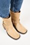 (Livia) Women's Genuine Leather Biker Sand Boots Size: 40 - 2