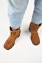 (Livia) Women's Genuine Leather Biker Tan Boots - 7
