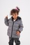 Boys-Girls Gray Filled Inner Fleece Hooded Winter Inflatable Children's Coat