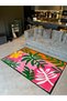 Asena Collection Multicolored Palm Leaves Patterned Creative Modern Decorative Carpet 42 - 2