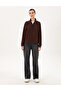 Brown Comfort Fit Zippered Fleece Sweatshirt 50300846-Vr029 - 4