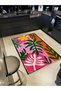 Asena Collection Multicolored Palm Leaves Patterned Creative Modern Decorative Carpet 42