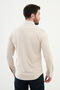 Striped Slim Fit Men's Shirt Beige - 27025.24K - 3