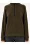 Khaki Comfort Fit Zippered Fleece Sweatshirt 50300846-Vr027 - 6