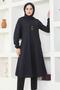 Necklace Detailed Tunic-Navy-2727 - 7