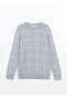 Lcw Vision Crew Neck Long Sleeve Plaid Men's Knitwear Sweater (W4)