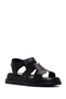 Black Leather Women's Sandals - 24sfd300618 - 6