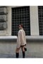 Wool Women's Coat with Button Closure, Strip Detail - 4