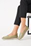Laner Stitched Genuine Leather Women's Shoes Green Skin - 2