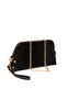 Black Striped Patterned Handbag Set - 4