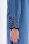 Blue Medina Silk Piping Detailed Pearl Detail on the Cuff of the Daily Wear Ferace - 7