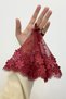 Burgundy Bride Groom Handkerchief, Pearl Detailed Wedding Halay Bridesmaid Promise Engagement Henna Circumcision Bride Handkerchief - 3