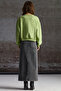 Fann Women's Embroidery Detailed Soft Fabric Knitted 3 Thread Organic Cotton Light Green Sweatshirt - 6