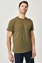 Men's Khaki-Burgundy-Navy-White Slim Fit Slim Fit Crew Neck 100% Cotton Basic T-Shirt Pack of 4 - 8