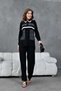 Women's Embroidered Front Stripe Tassel Detailed Knitwear Shirt and Trousers Set