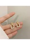 Stylish Square Geometric Stud Earrings with Sparkling Rhinestones, Stainless Steel - 2